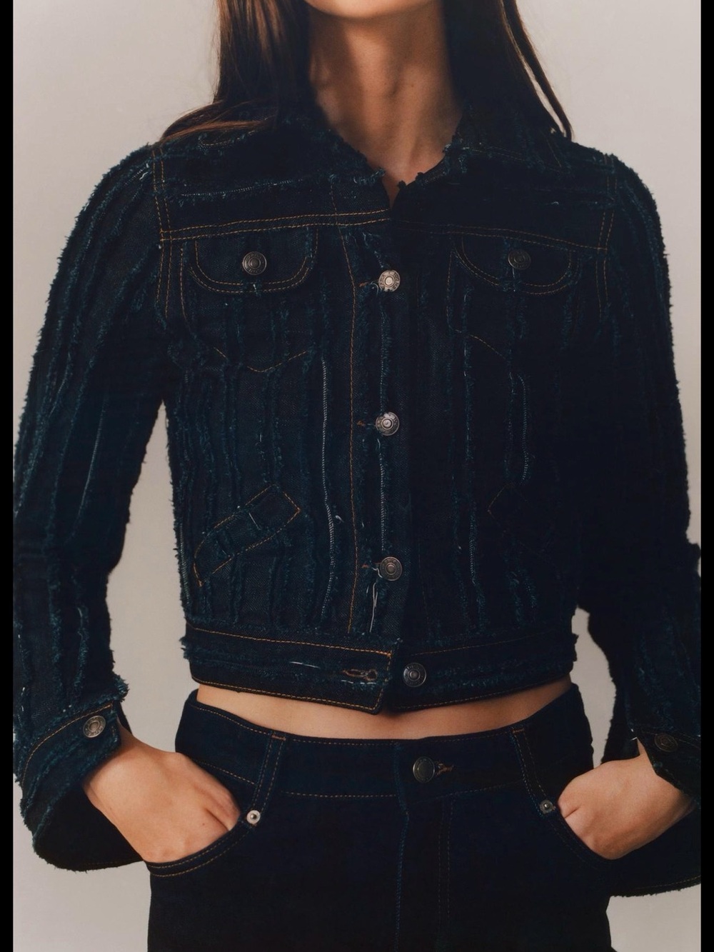 ZARA Limited Edition Frayed Denim Jacket ZARA ICONS  NWT !